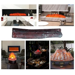 Simulation Flame Charcoal Strip Ornaments Fireplace Firewood Props for Bedroom Birthday Gift Camping Cabin Decor Outdoor Indoor