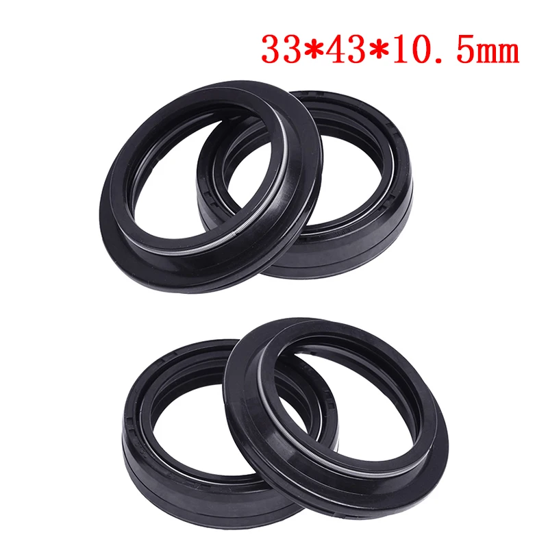 2pcs / 4pcs 33x43x10.5 33*43*10.5 Motorcycle Front Shock Absorber Fork Damper Oil Seal 33 43 Dust Cover Seals Rubber with Spring