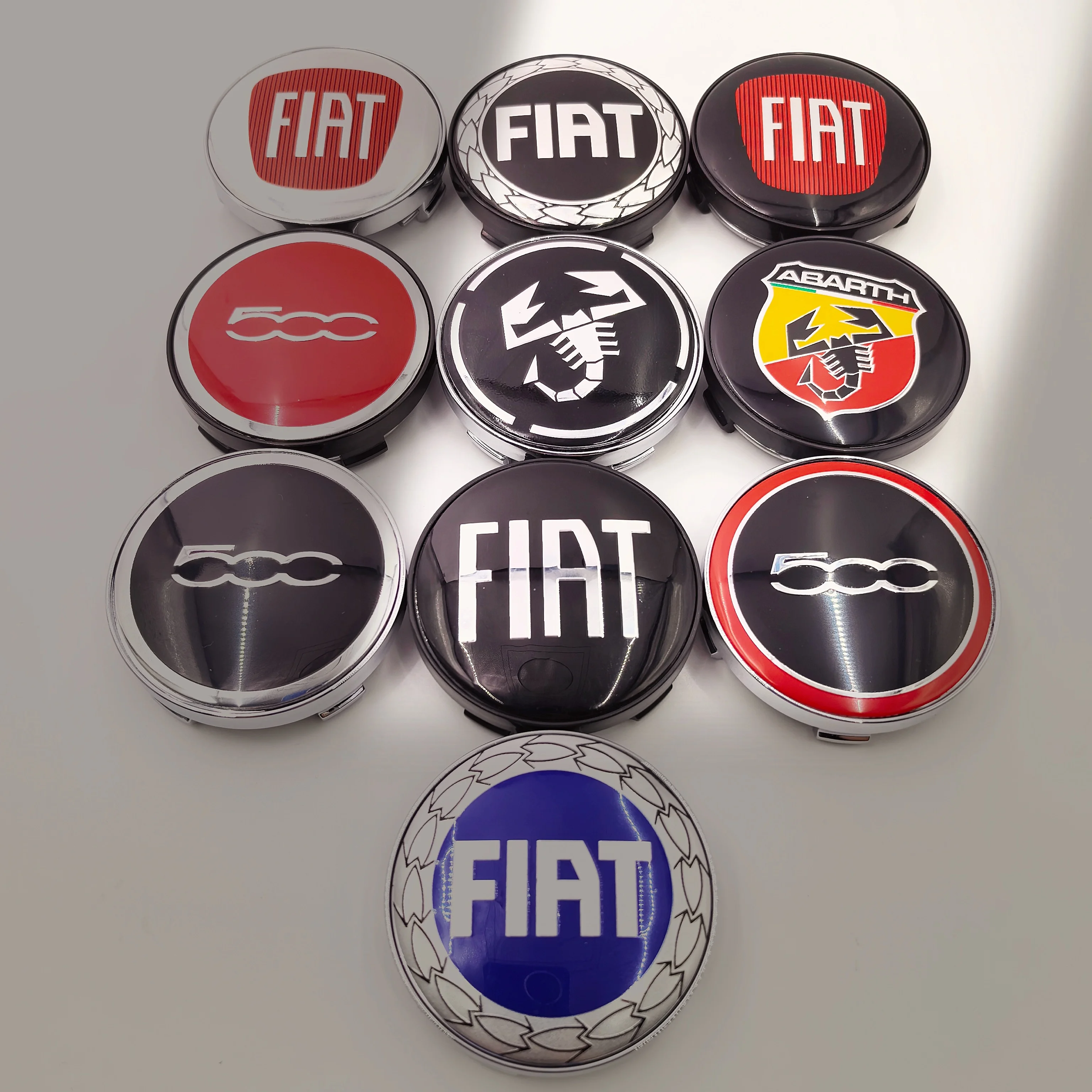 4 Uds. Tapas de cubo central de rueda de 60mm y 6cm, tapa central de cubo, cubierta de cubo de rueda central, cubierta antipolvo, tapa de cubo de rueda para Fiat 500 Abarth