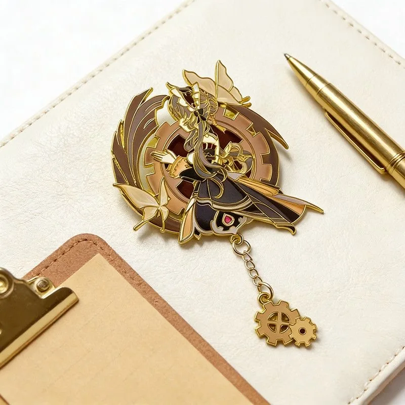 Genshin Impact II Capitano Badges Anime Cosplay Marionette Skirk Thrain Sandrone Party Costumes Pins Backpack Brooches Fans Gift image 6