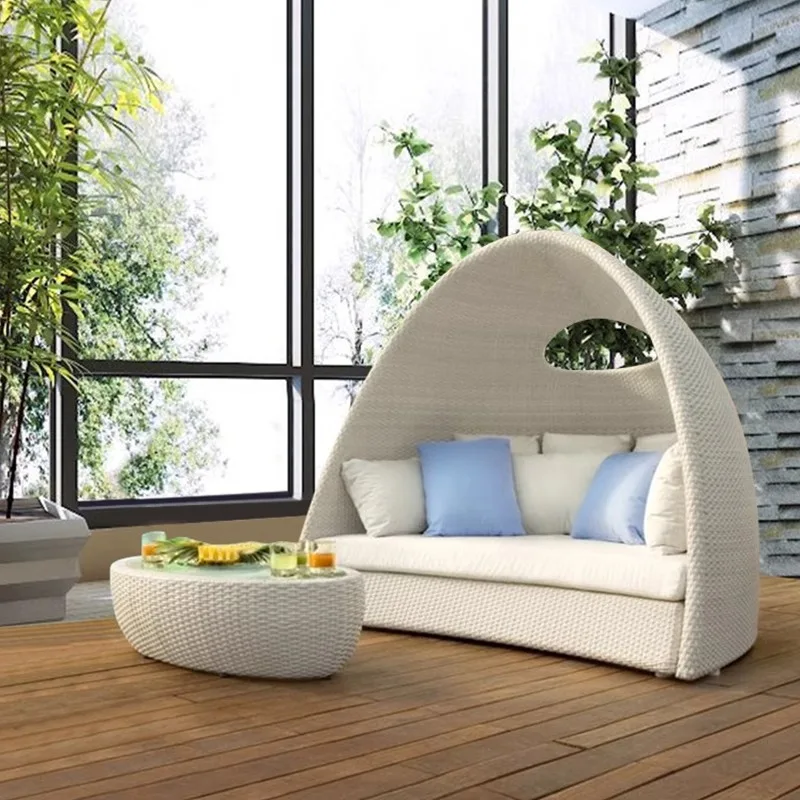 Outdoor rattan double bird cage, sofa chair, recliner balcony round bed