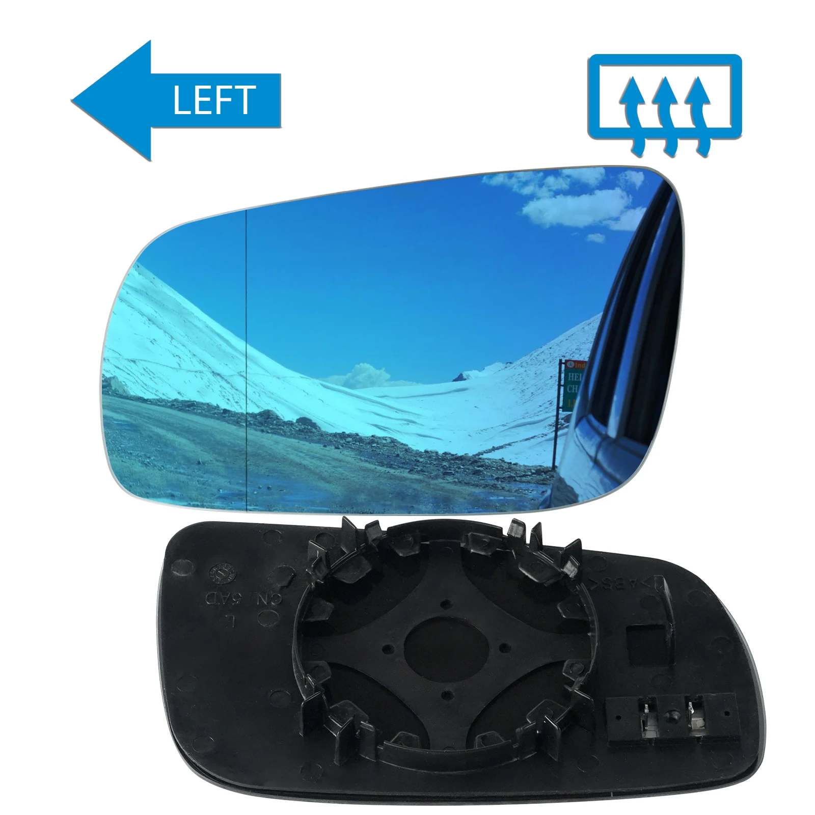 

Heated Wing Door Side Mirror Glass Blue Convex Left Hand N/S For VW Bora 1998-05