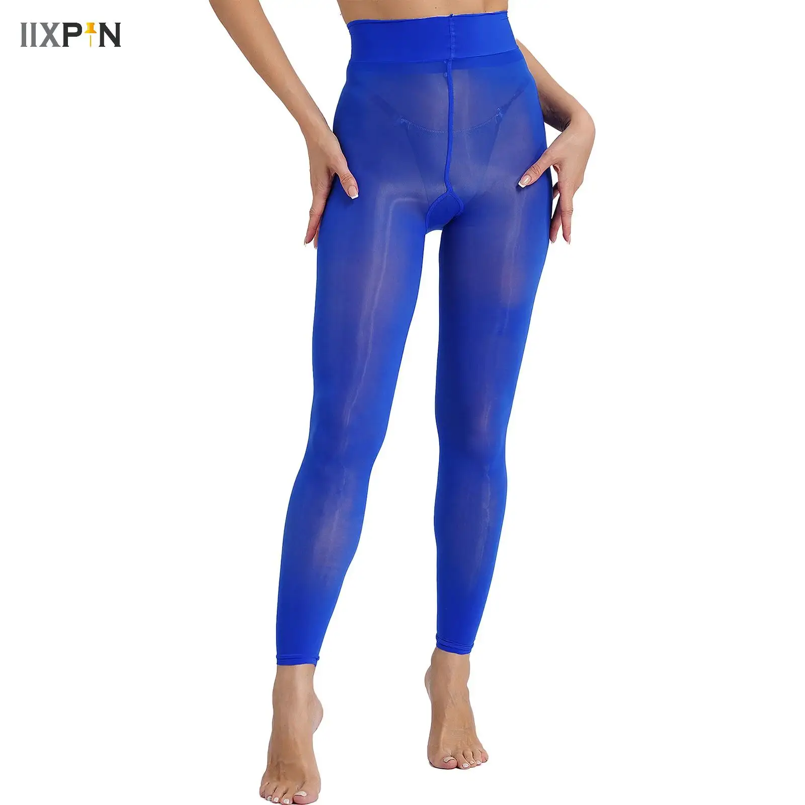 Women Lingerie Shimmering See-through Mesh Skinny Pants Tights Trousers Women's Clothing Nightwear Sexy Leggings for Dancing