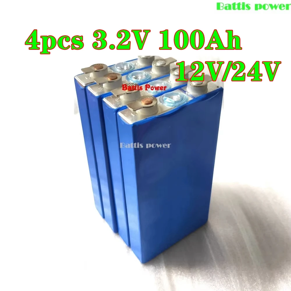 

4 шт., высокая емкость Lifepo4 3,2 В, 100 Ач, частота разряда 3C для солнечной панели 12 В 24 В EV, домашний инвертированный аккумулятор для хранения энергии, сделай сам