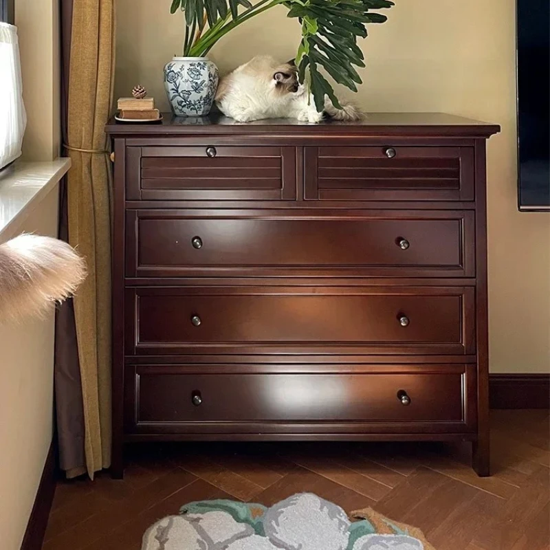 

mobili per il soggiorno retro all-solid wood bucket modern simple five bucket seven bucket storage cabinet cherry wood