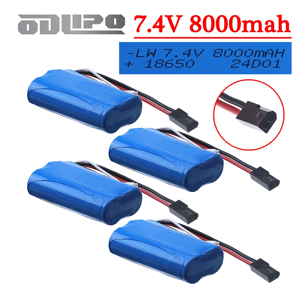 Новый литий-ионный аккумулятор 8000 мАч, 7,4 В, 18650, с разъемом 5500, для MJX T640 F39 F49 T39 Syma 822 RC Drone Car Truck Новый литий-ионный аккумулятор 8000 мАч, 7,4 В, 18650, с разъемом 5500, для MJX T640 F39 F49 T39 Syma 822 RC Drone Car Truck