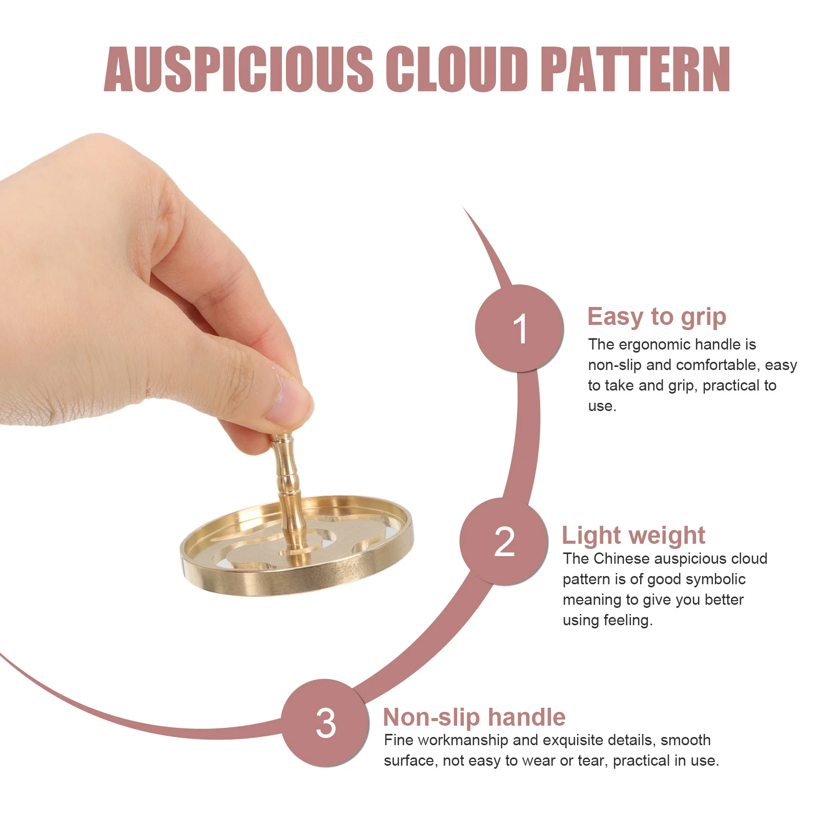 

Brass Incense Press Mold Chinese Auspicious Cloud Pattern For Diy Incense Making Tea Room Home Fragrance Ash Press Tool