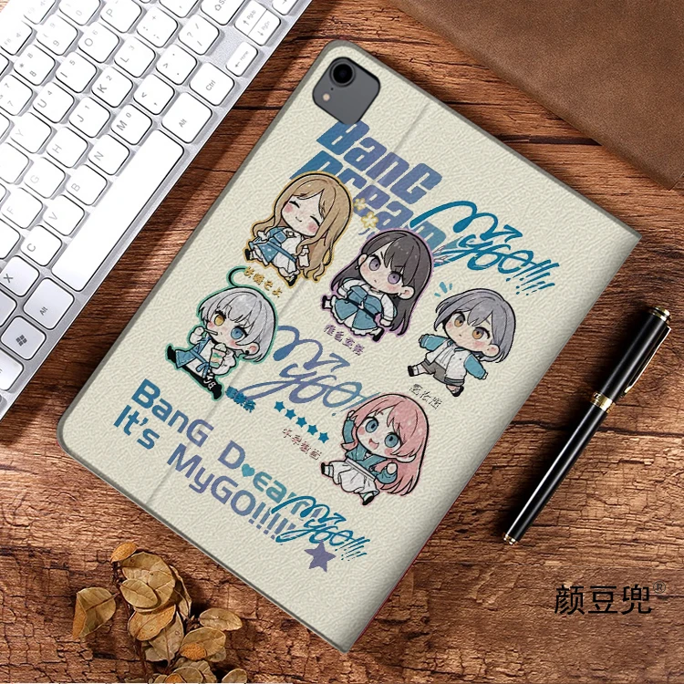 حلم بانج! إنها MyGO Anime لهاتف سامسونج جالاكسي تاب S9 لايت 8.7 2021 حافظة SM-T220/T225 غطاء حامل ثلاثي الطي جالاكسي S6 لايت S8 بلس