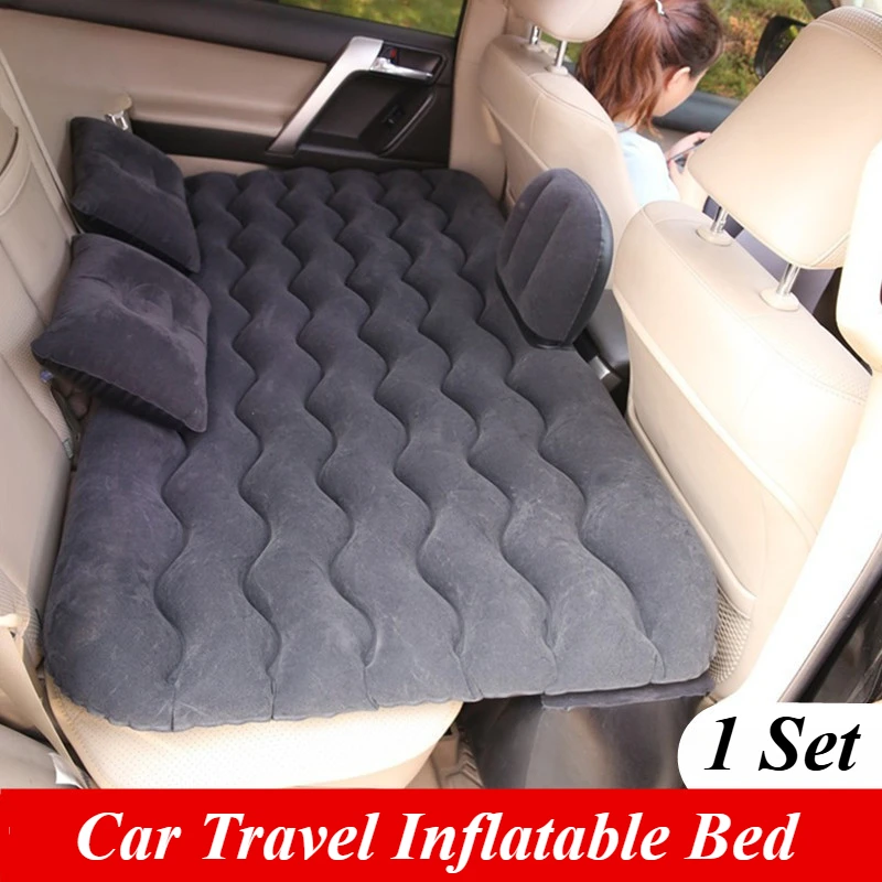 1 Set Car Air Inflatable Travel Mattress Bed 135x70cm Auto Back Seat Trunk Mattress Air Bed Camping Mat Car Rollaway Bed 