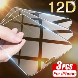 3Pcs Tempered Glass For iPhone 14 11 12 15 16 17 Pro Max Screen Protector For iphone 13 Mini XR X XS MAX 8 Plus Protective Glass