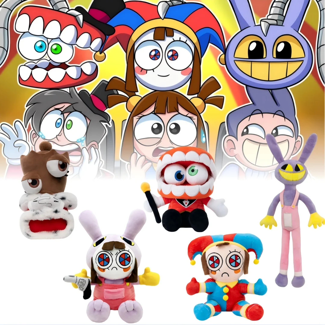 Muñeco de Peluche de 25 CM del Circo Digital Mágico, Conejo Morado, Monstruo Dentado, Payaso Presentador, Muñeco Periférico de Anime, Ideal para Regalo Infantil