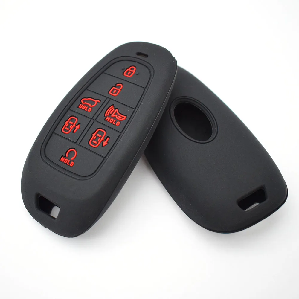 7 Button Silicone Car Key Case Cover Holder Shell Holder Protector For Hyundai Santa Fe Nexo Sonata Palisade Tucson Staria Loniq