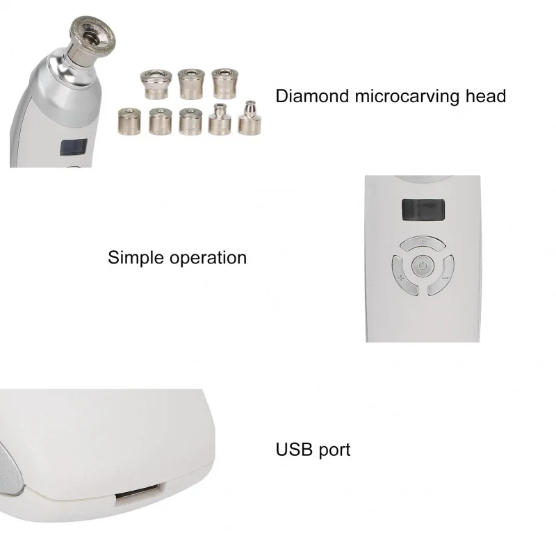 Diamond Microdermabrasion Machine for Removing Blackheads and Acne Skin Care Device Home Facial SPA