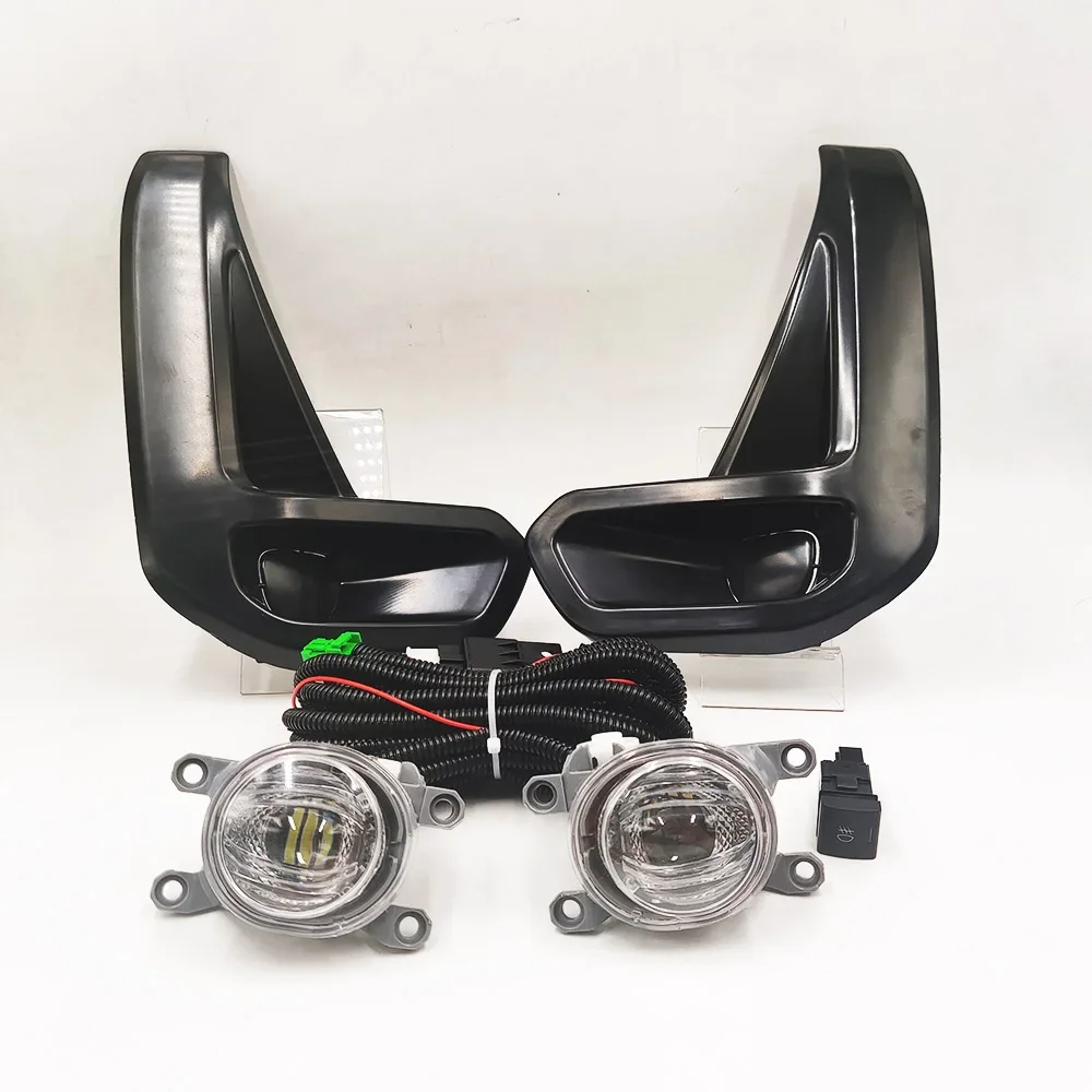 

1 комплект автоматического освещения для Toyota Hilux Revo Rocco 2020 2021, передний бампер автомобиля, противотуманная фара дальнего света с кабельной рамкой, противотуманная фара