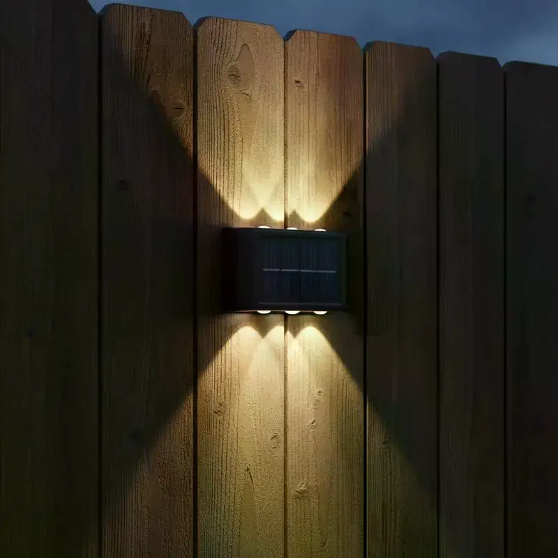 Solar Wall Lamp Outdoor Waterproof Solar Fence Lights Solar Powered Up Down Lighting Garden Yard Street Decoration Wall Lights