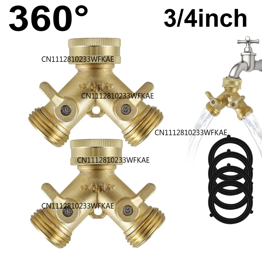 3/4inch Hose Splitter Heavy Duty 2 Way Garden Hose Connector Y Connector Distributor for Outdoor Faucet