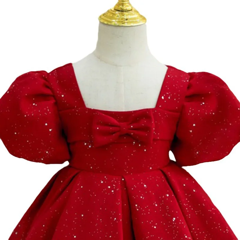 2024 Children's Princess Evening Gown Fashionable Big bow Design Wedding Birthday Baptism Easter Eid Party Girls Dresses