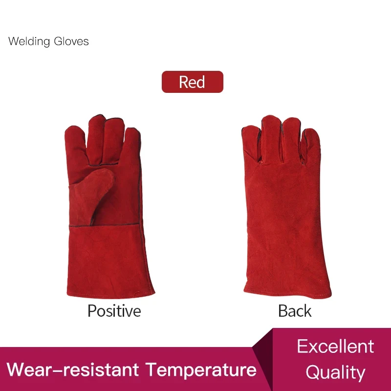 Leather Forge/Mig/Stick Welding Gloves Heat/Fire Resistant, Mitts for Oven/Grill/Fireplace/Furnace/Stove/Pot Holder welding