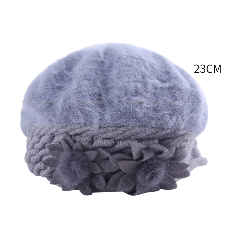 Women Knitted Hats Faux Rabbit Fur Cap Autumn Winter Female Fashion Elegant Simple Warm Skullies Beret Hat Clothing Accessories