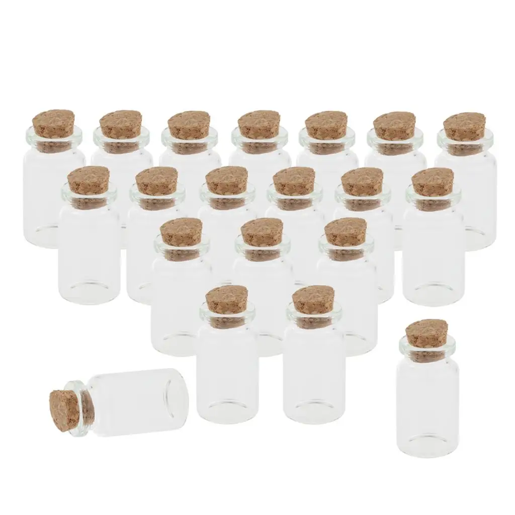 20x 10ml Wishing Bottle Vials DIY Necklace Pendant Decorative