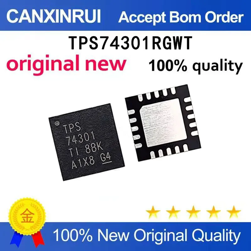 （5-100 pieces）Brand new original TPS74301RGWT silk screen TPS74301 QFN20 linear regulator IC chip