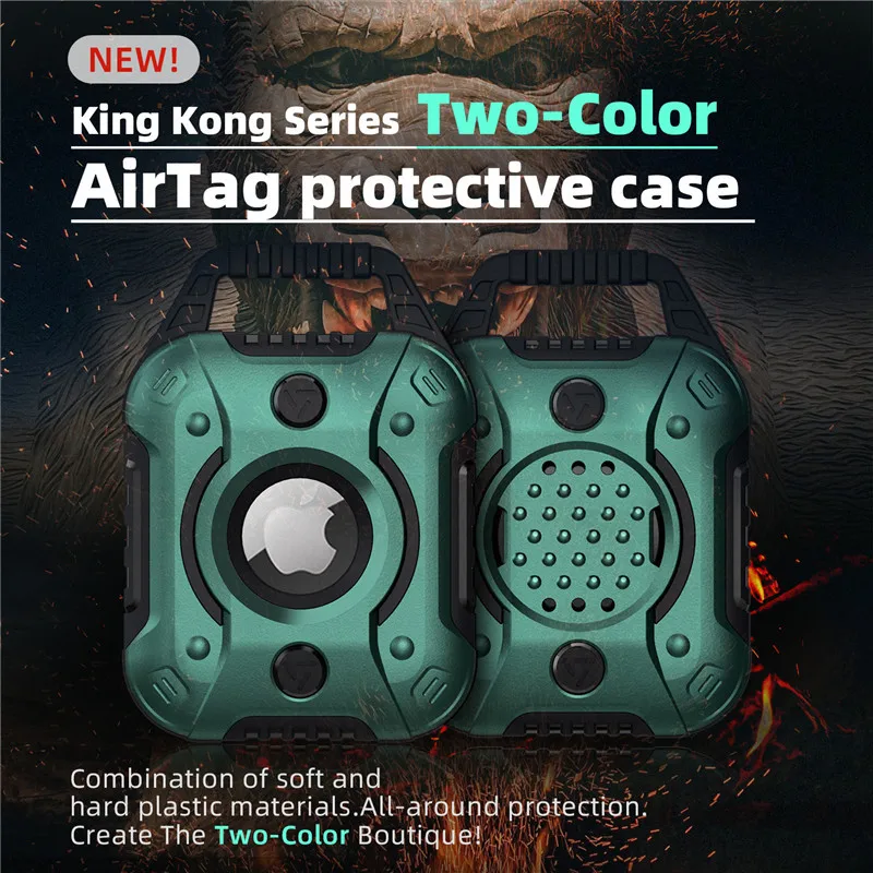 For Apple Airtag Holder Cover Anti-Lost AirTag GPS Tracker Protective Case TPU Soft Rubber Triple Defense King Kong Airtags Case