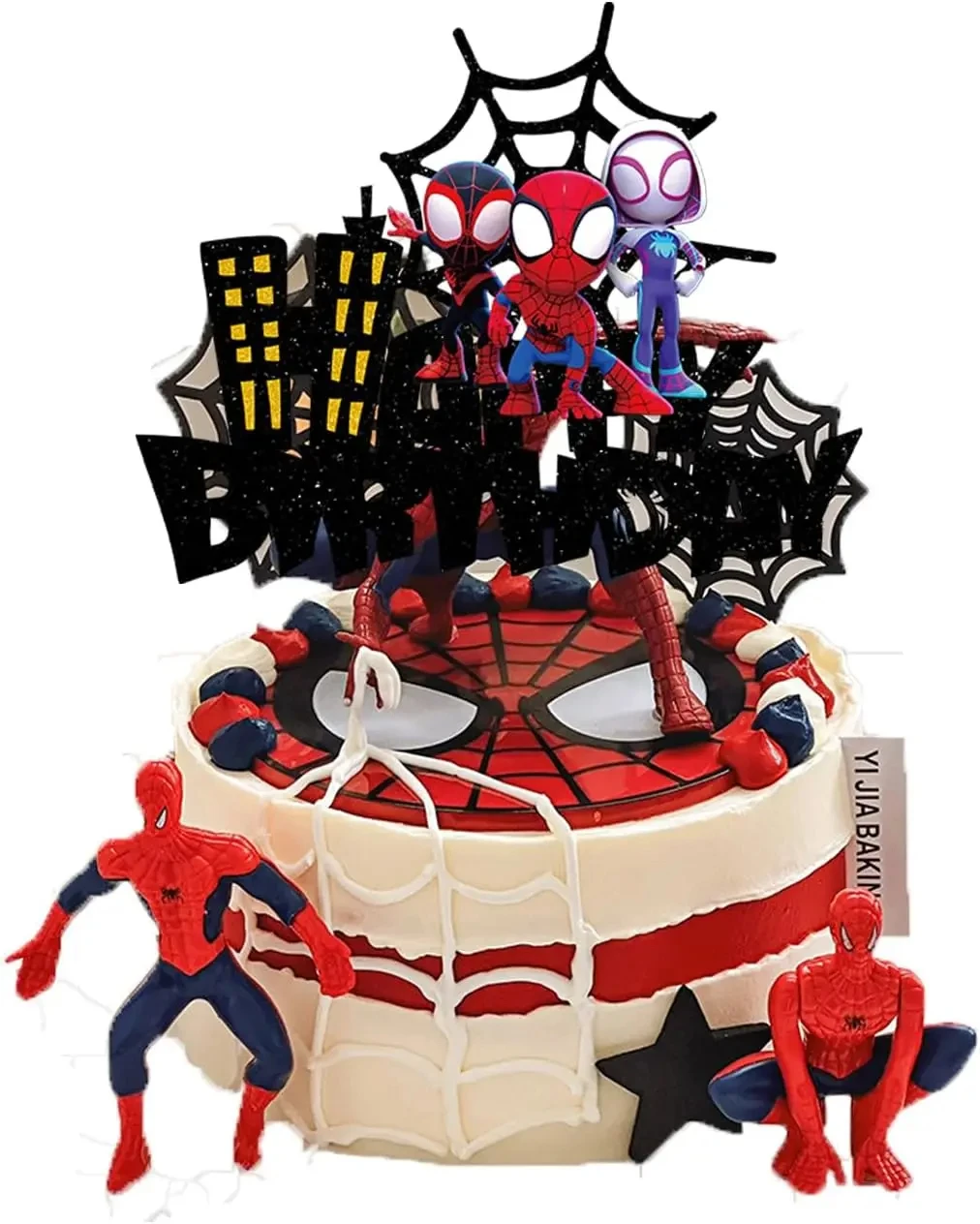 Spidey and His Amazing Friends Cake Toppers Spider Spiderman Birthady Cake Decorations Spidey Topppers for Kids Baby Shower Gift