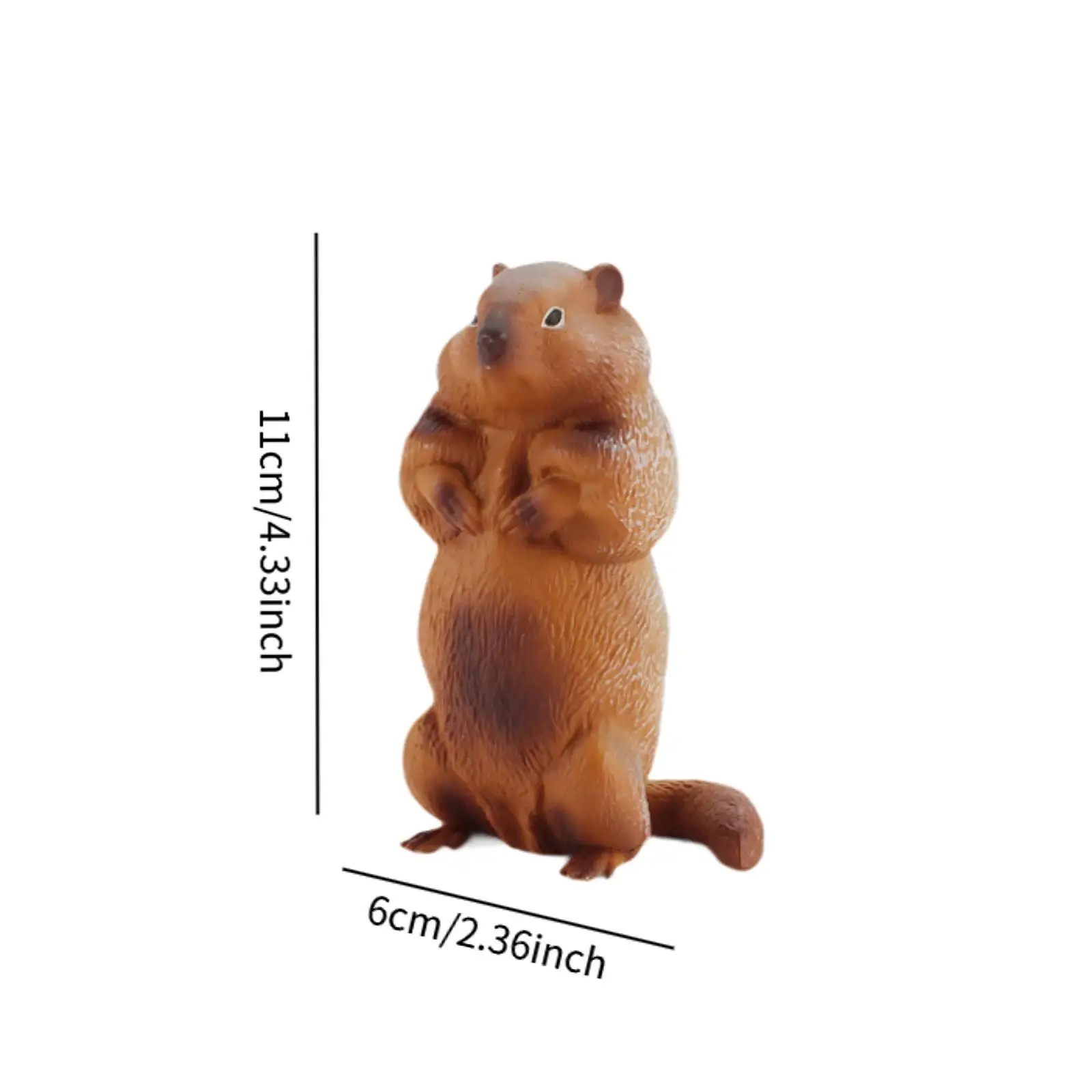 Modelo animal de simulação de estatueta de marmota para presentes de aniversário de estudo de gramado