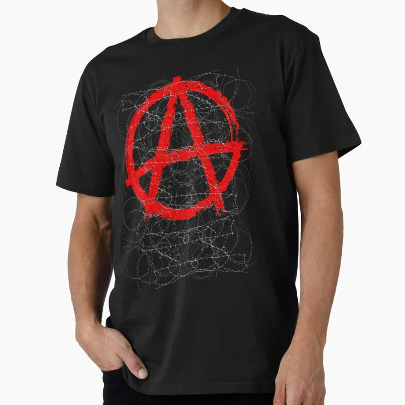BARBWIRE HATE Funny Anarchy Gift t shirt Anarchism Graphic Clothes 100% cotton Anarchist print Tee All size Tops S-6XL