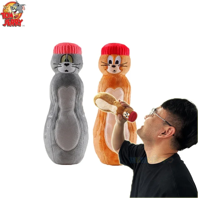 Cartoon 25cm Soda Bottle Tom and Jerry Peluches Funny Creative Plush Toy Cute Cat Mouse Stuffed Doll for Kids Gift