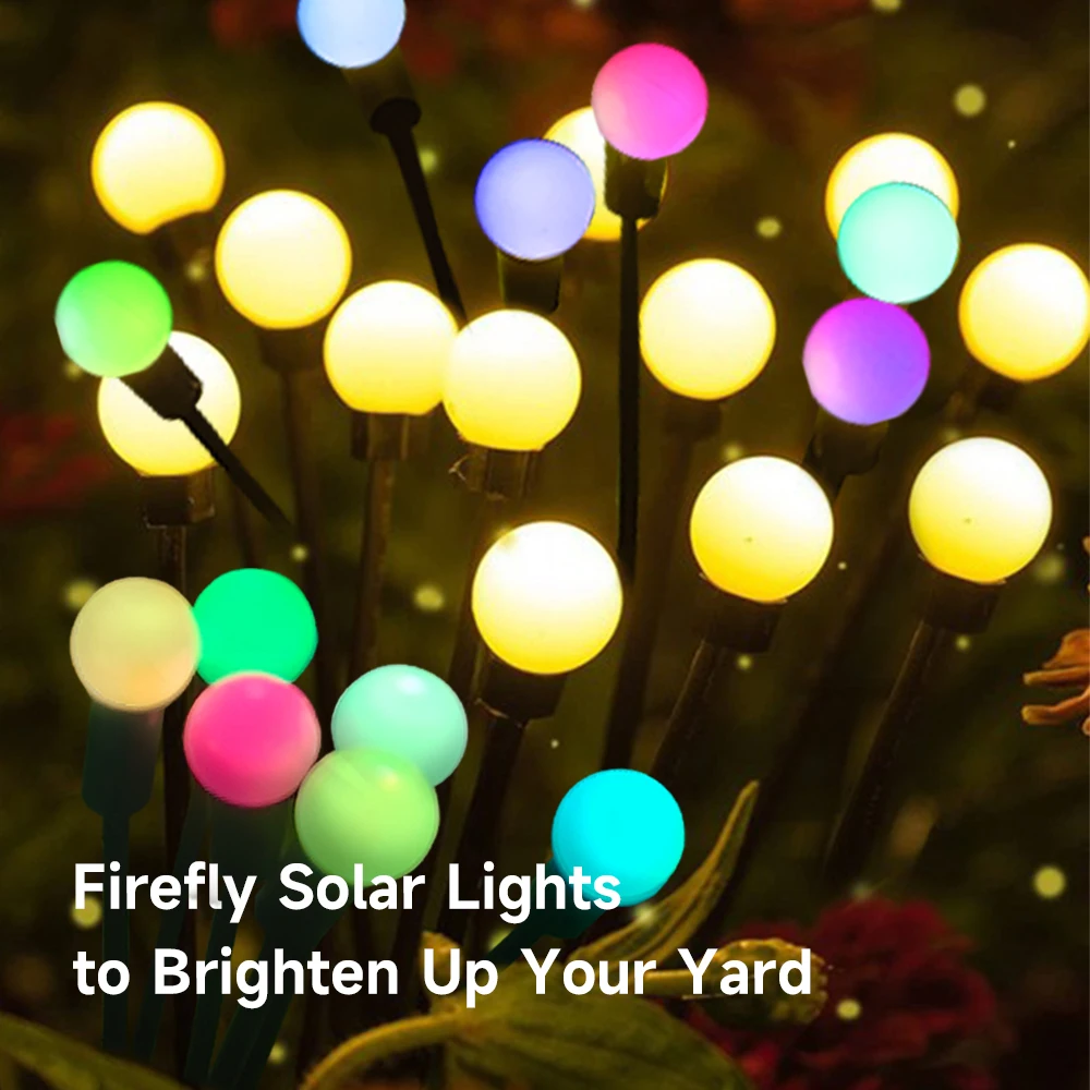 8LED Solar Garden Lamp LED Wind-driven Firefly Ground Plug Lamp Garden Ramadan Decoration Festival Lamp Landscape Lawn Lights