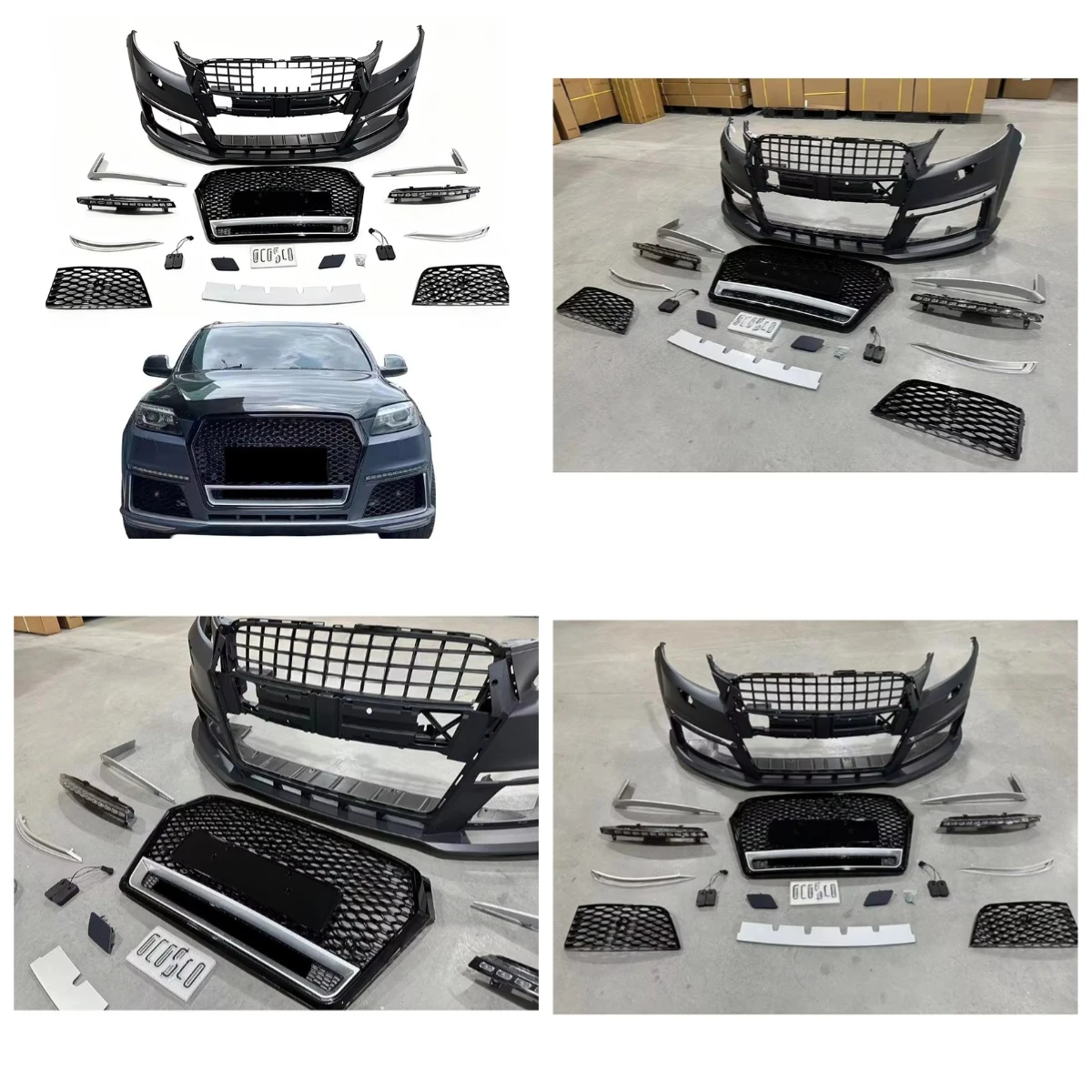 

New Style From Old Upgrade to New Body Kit 2010 Facelift to 2016 Style Front Bumper with Grille for Q7 SQ7 to RSQ7 2005-2015