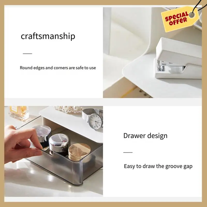 Multifunctional Pen Holder Storage Box Drawer Multi-Layer Dustproof Desktop Office Supplies Storage Box Pink Durable Easy To Use