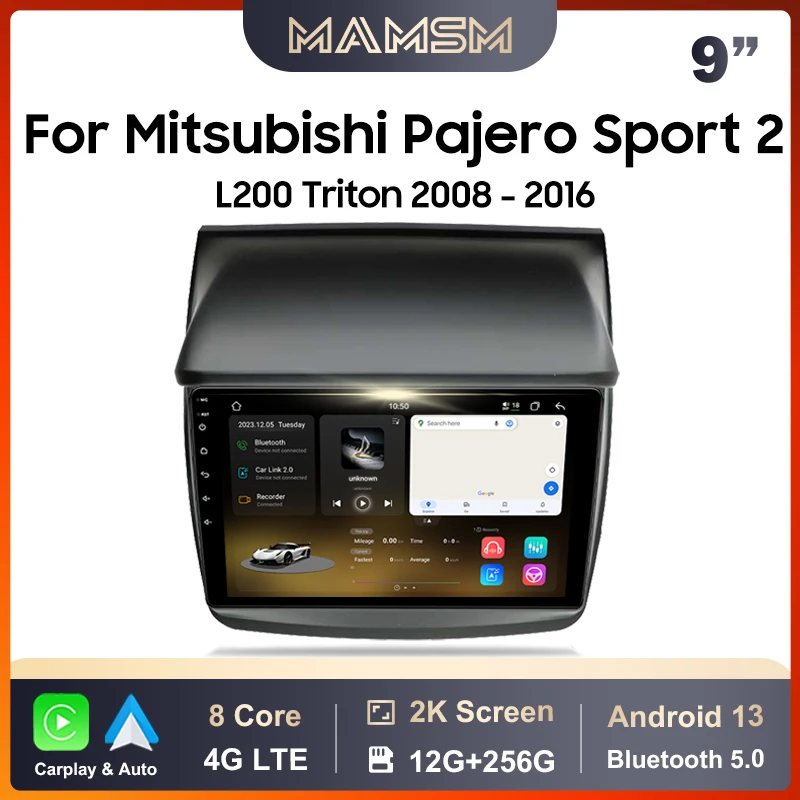 

MAMSM Car Radio For Mitsubishi Pajero Sport 2008-2016 L200 2006-2015 Triton Android 13 Multimedia Video Player GPS Carplay Auto