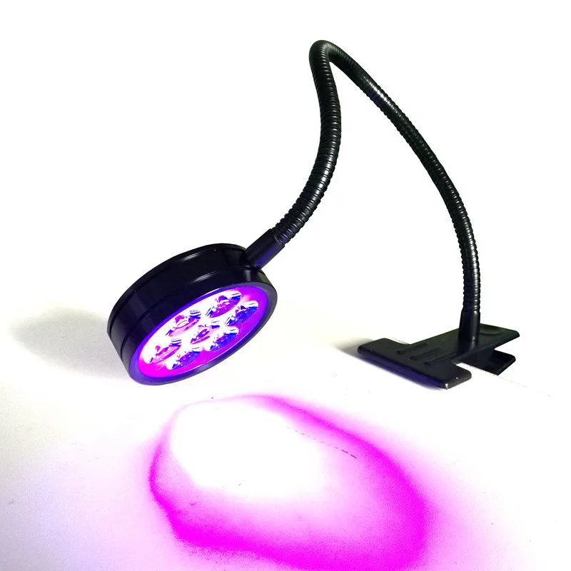 

UV LED Spot Light Gooseneck Clip Lamp 365/405nm Curing Torch Glue Gel Dryer Mini Table Lamp IP66 Rated Aluminum