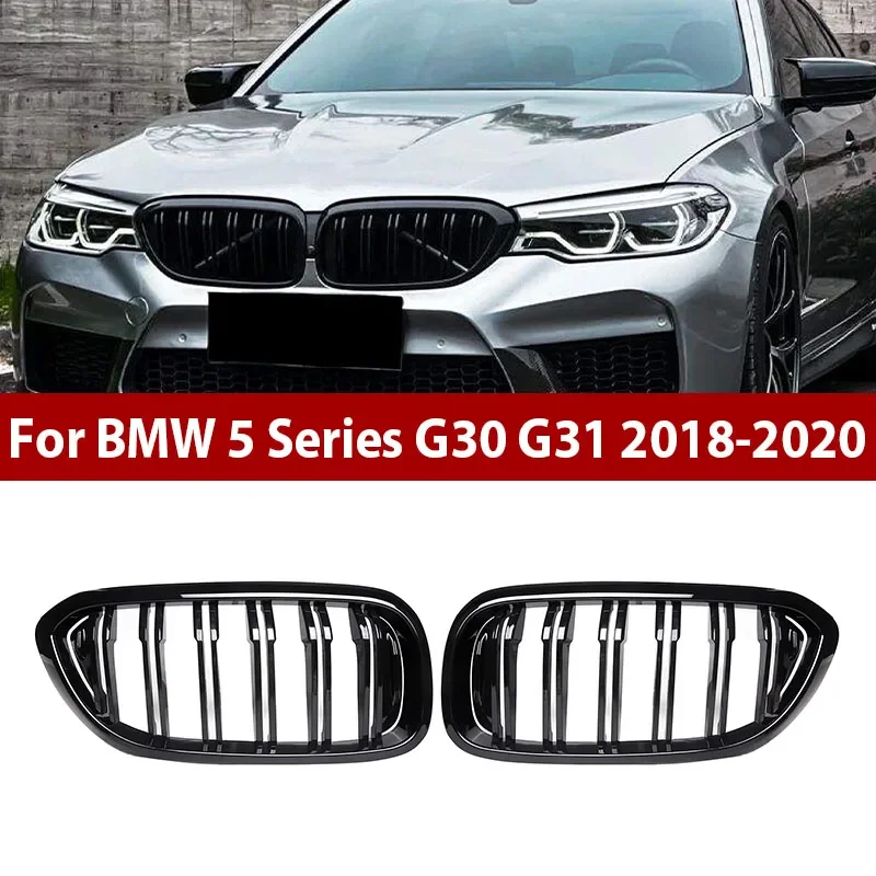

Car Front Bumper Kidney Grille Double Line Gloss Black for Bmw 5 Series G30 G38 2018-2020 Auto Accessories