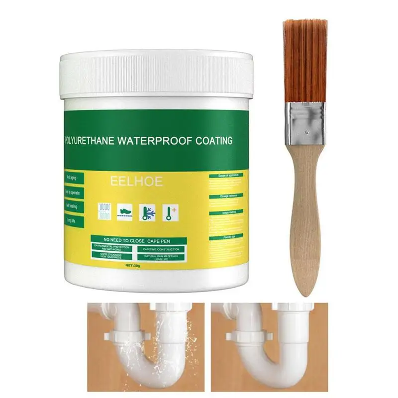 

30/100/300g Waterproof Coating Invisible Paste Sealant Polyurethane Glue With Brush Adhesive Repair Glue For Home Roof Bathroom