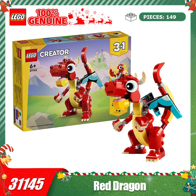 

LEGO Red Flying Dragon 3 and 1 Children's Puzzle Toys Male and Female Dolls DIY Assembly Children's Toy Gift