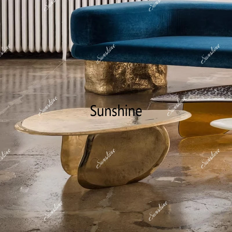 

living room household small apartment high-end light luxury special-shaped tea table