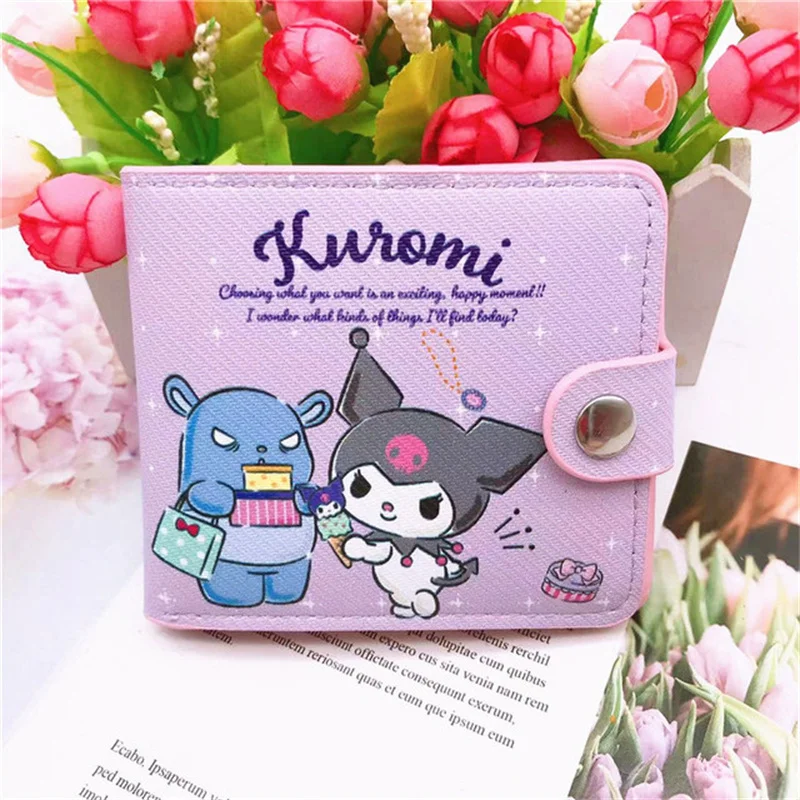 MINISO Sanrio Cosplay Bag Hello Kitty ACGN Cards Bag Cinnamon Kuromi Wallet Keychains Kawaii Melody Pocketbook