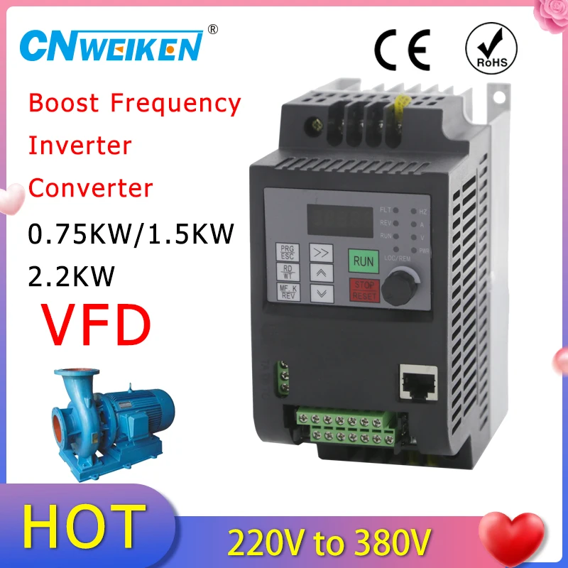 Imagem -02 - Inversor do Conversor de Frequência Variável Vfd Inversor Econômico Controlador de Velocidade do Motor Wk600d 220v a 380v 075 kw kw 55kw