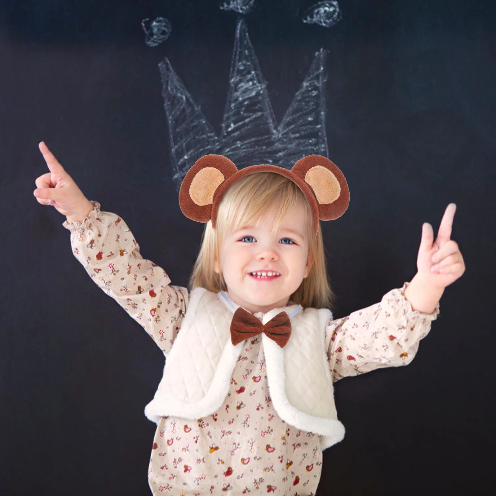 

1Set Monkey Costume Set Cute Animal Ears Headband and Tail Universal Fit for Cosplay Gathering Night Party Photo Props Holiday