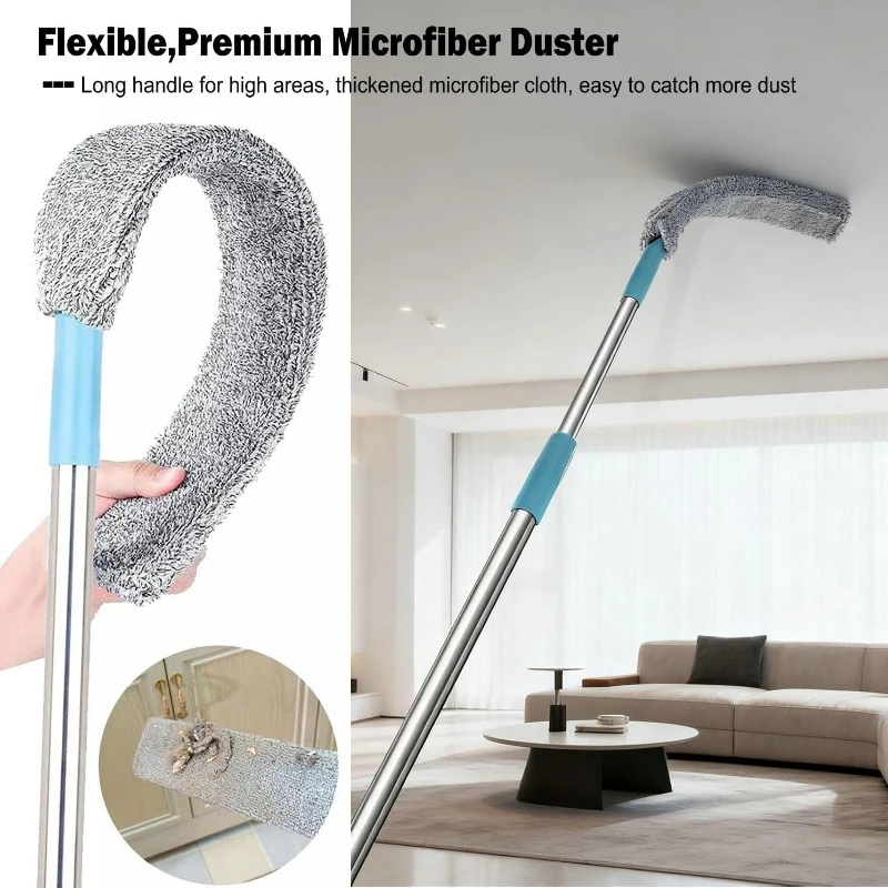 Long Handle Mop Telescopic Microfiber Duster Brush Gap Dust for Cleaner Bedside Sofa  Pet Hair Removal BrushesHome Cleaning Tool