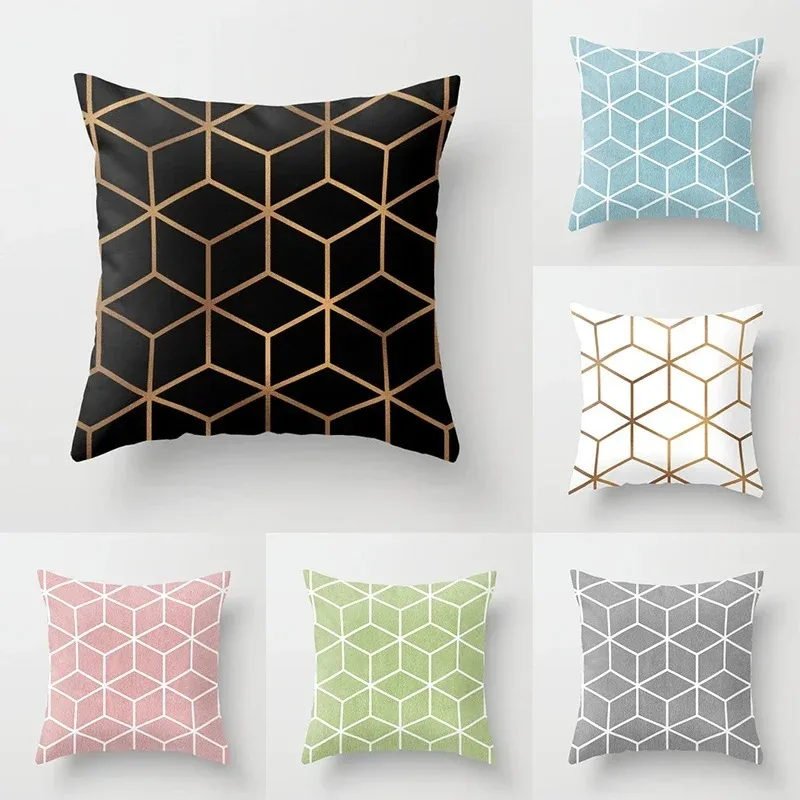 

Geometric Cube Print Pillowcase Car Ornaments Office Living Room Home Pillowcase