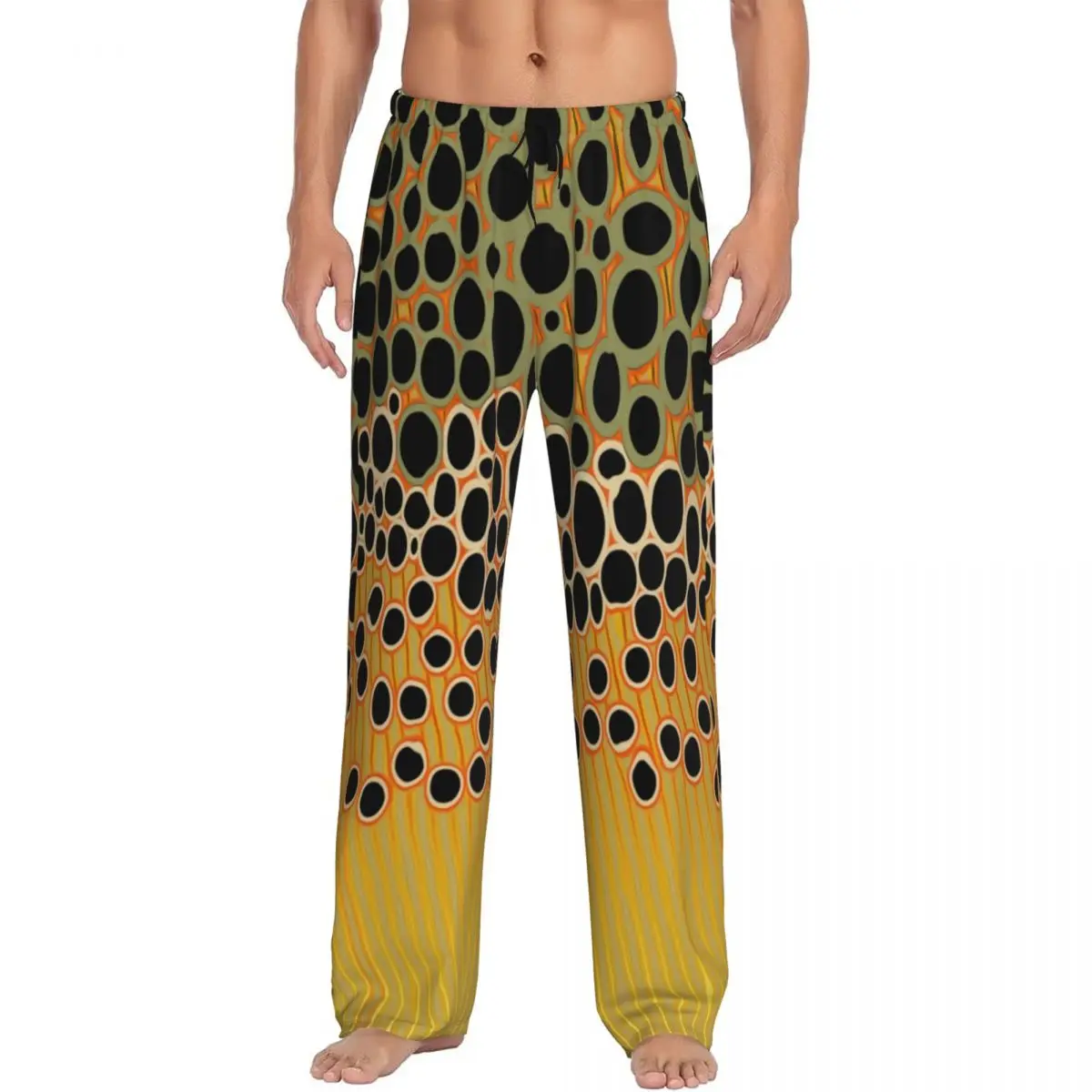 

Custom Men Trout Camo Pajama Pants Printed Modern Camouflage Style Sleep Sleepwear Bottoms with Pockets