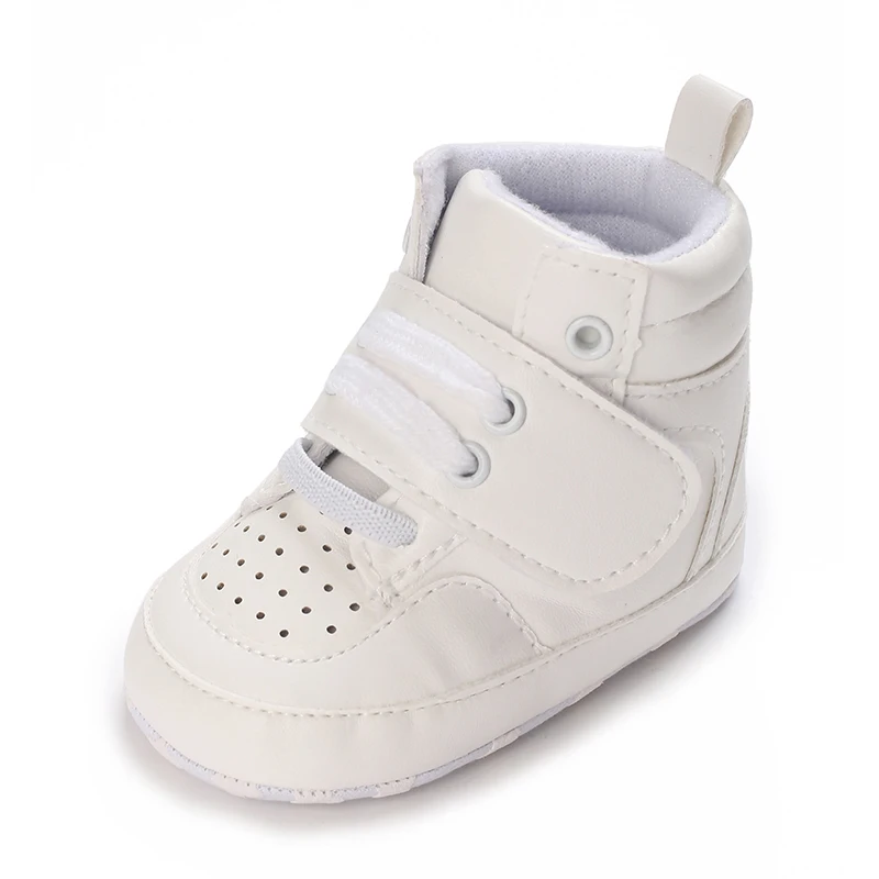 Frühlings-Schuhe für Babys, Neugeborene, Mädchen und Jungen, Freizeit-, Tauf- und rutschfeste Laufschuhe, weiße Sneaker mit weicher Sohle, Prewalker – Detail 5
