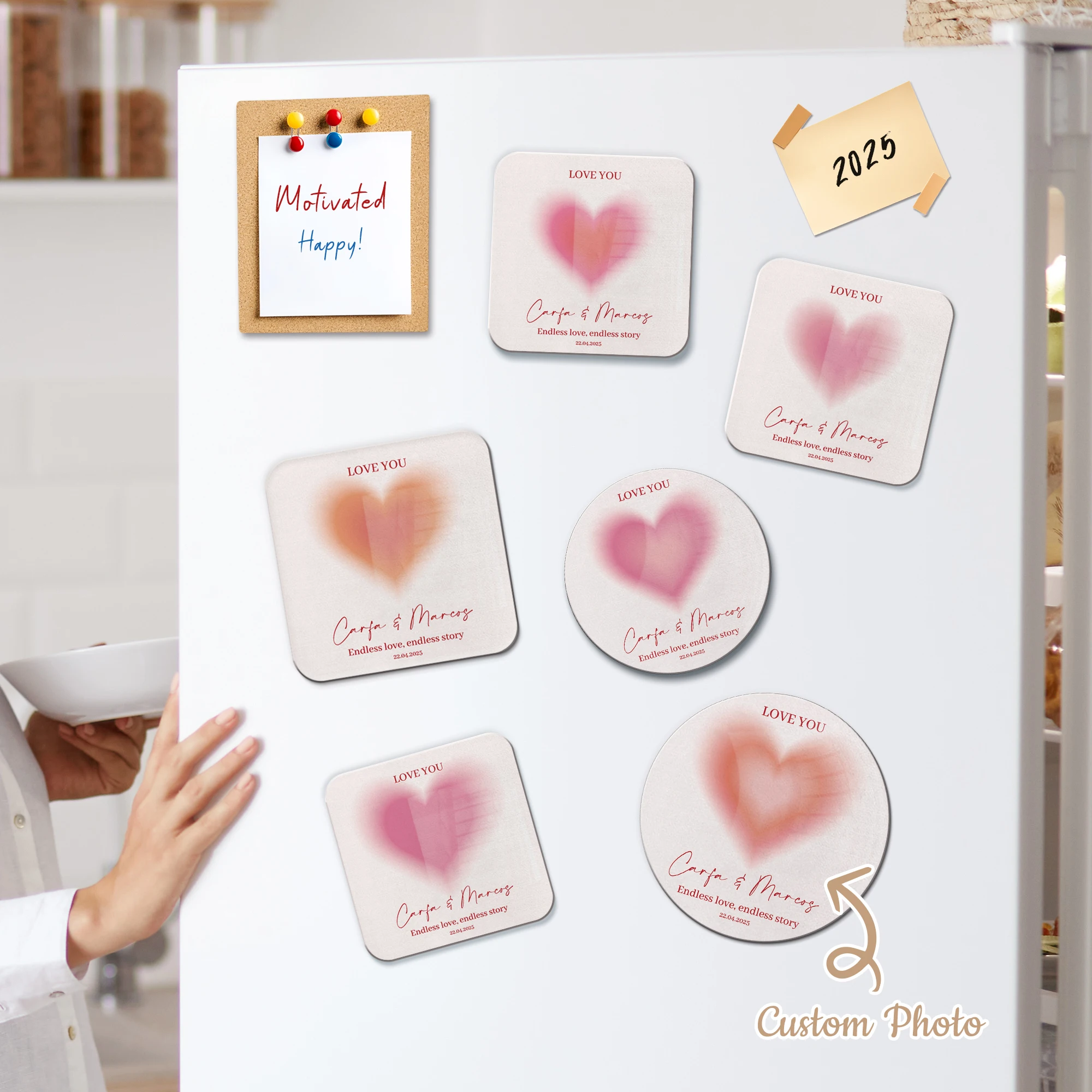 

Personalized Love Name Acrylic Refrigerator Magnet Custom Gift Home Kitchen Catering Whiteboard Home Decoration