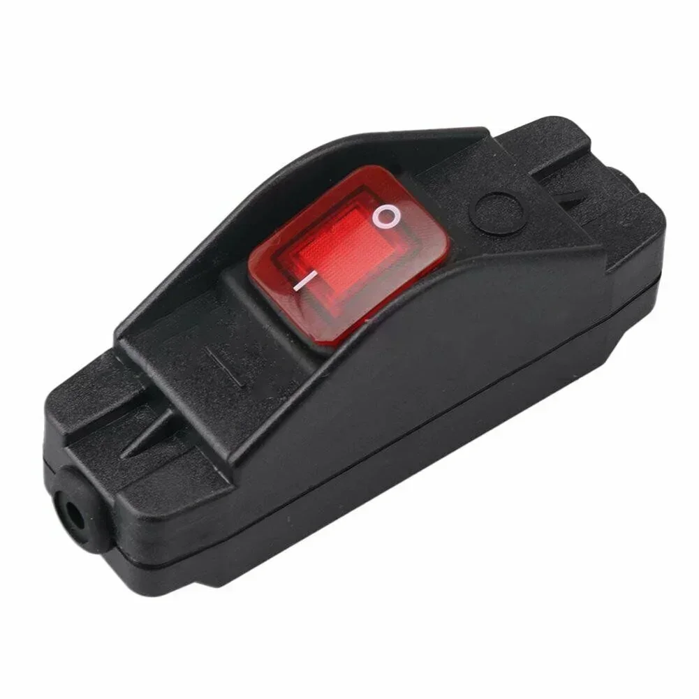 30A 220V On/Off Inline Cord Switch With Indicator Black IP65 Waterproof Plastic In Line Cord Rocker Switch Replacement Parts