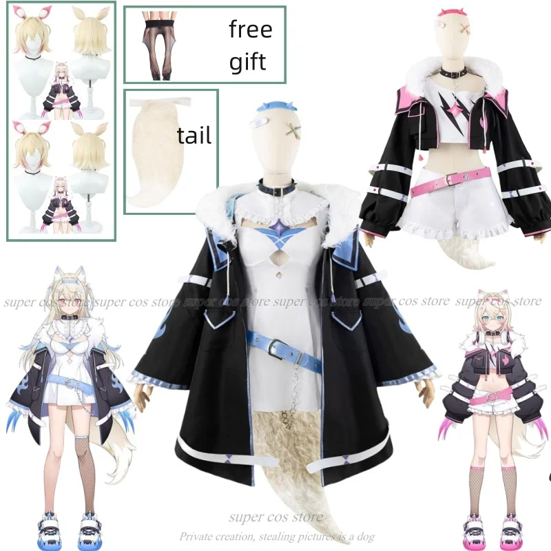 In Stock Fuwawa Mococo Abyssgard Cosplay Costume fwmc Hololive EN Advent 3rd Generation Fuwa Moco Holo Girl Set Wig