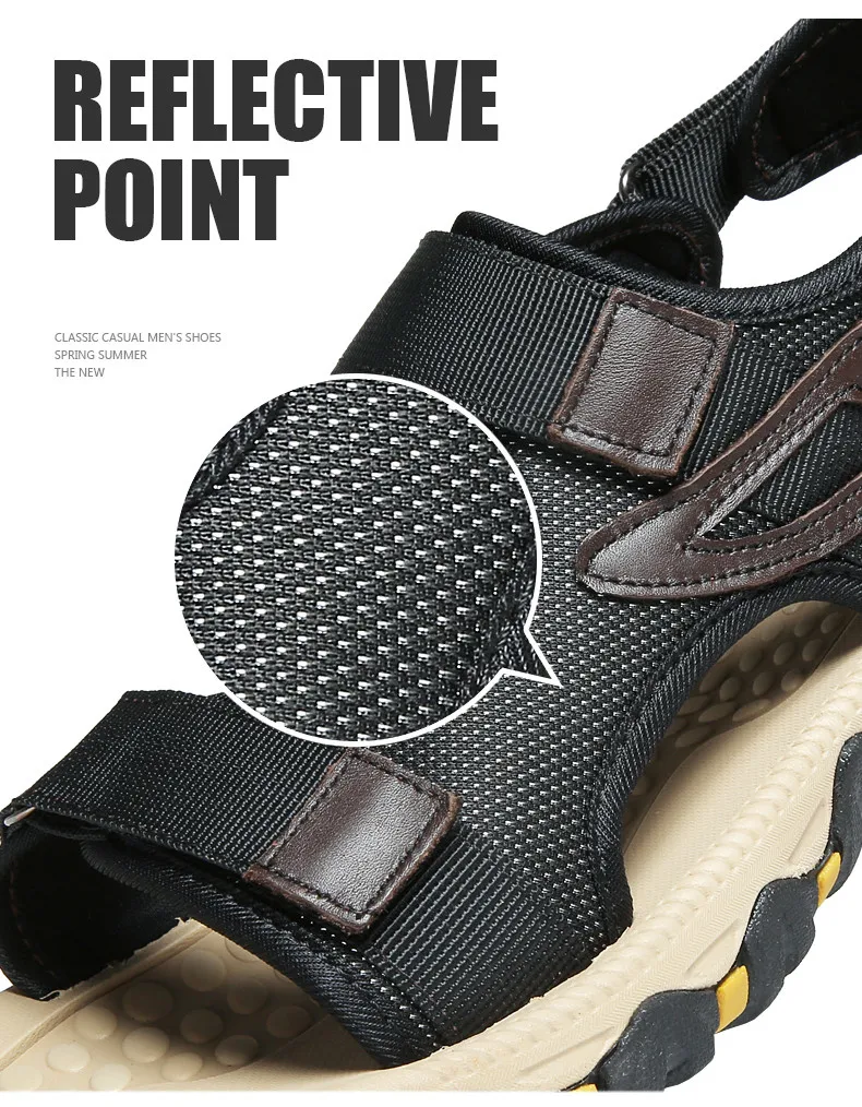 Große Größe Sommer Bequeme Outdoor-Herrensandalen Leichte Herrenschuhe für Männer Freizeitschuhe Wasserwander-Sandalen Weiche Strandsandalen – Detail 7